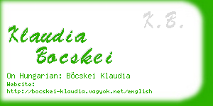 klaudia bocskei business card