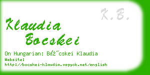 klaudia bocskei business card